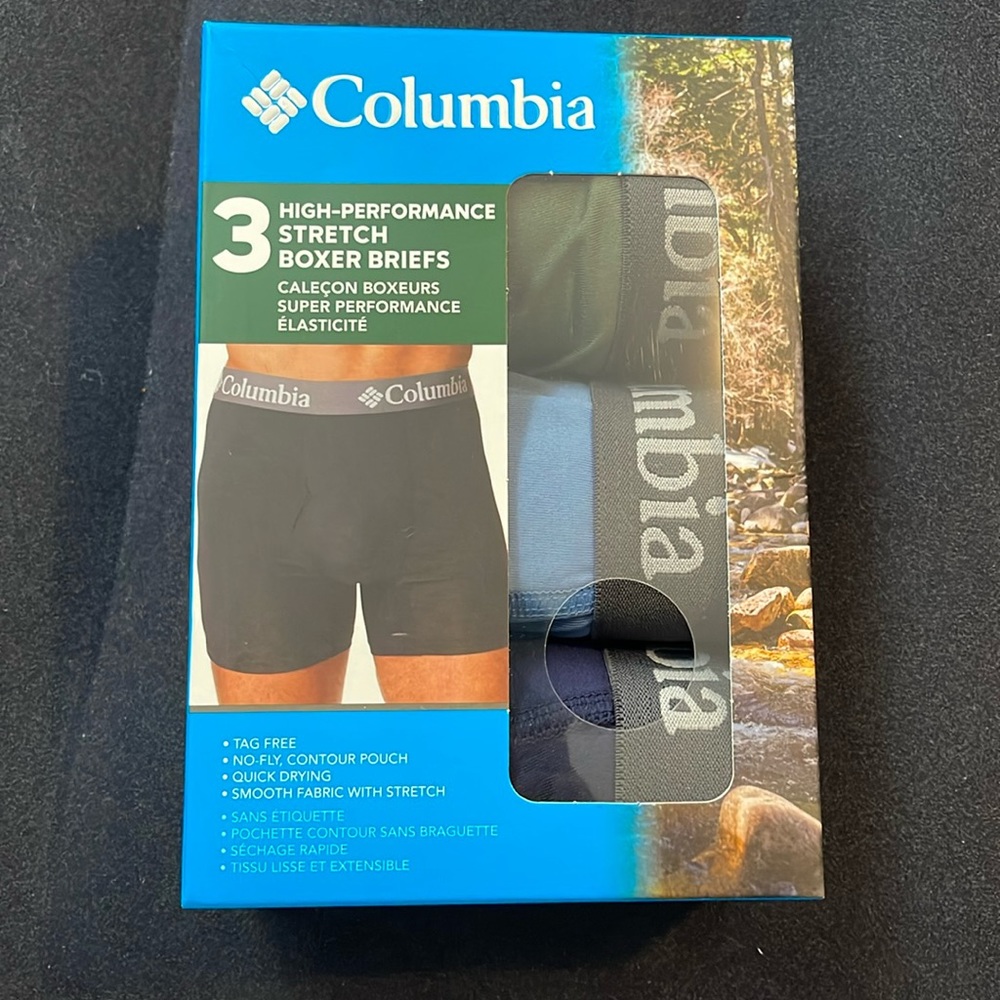 Columbia high performance stretch boxer briefs! 3 pack !